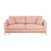 Skandinavisches Ausziehbares 3-Sitzer-Sofa, Hellrosa